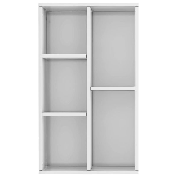 Библиотека/бюфет, бял гланц, 50x25x80 см, инженерно дърво