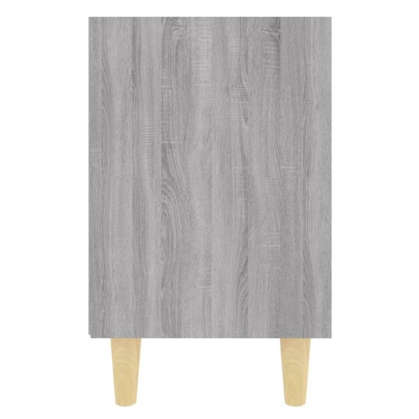 Нощни шкафчета крака масивно дърво 2 бр сив сонома 40x30x50 см