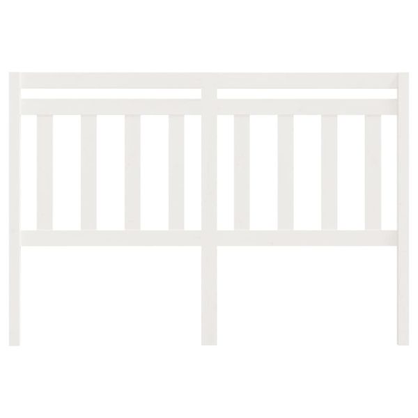 Горна табла за легло, бяла, 146x4x100 см, бор масив