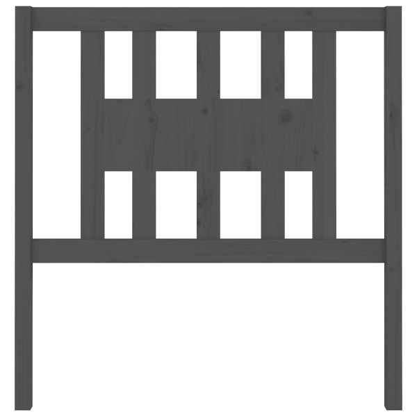 Табла за спалня, сива, 81x4x100 см, бор масив