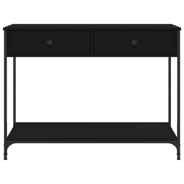 Конзолна маса, черна, 100x34,5x75 см, инженерно дърво