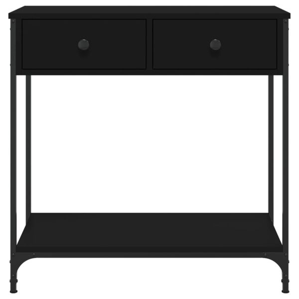 Конзолна маса, черна, 75x34,5x75 см, инженерно дърво