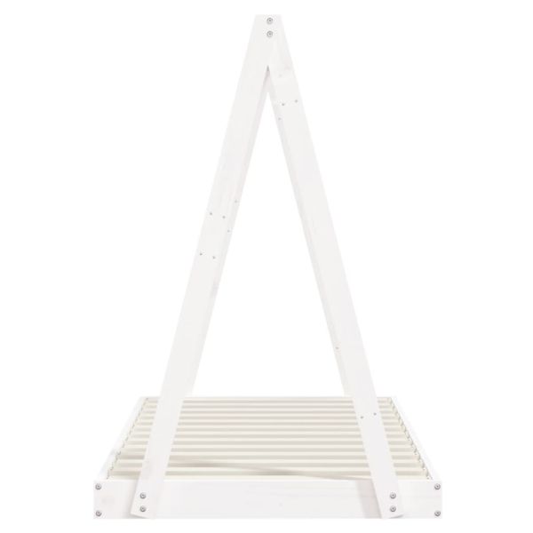 Детска рамка за легло бяла 80x160 см масивна борова дървесина