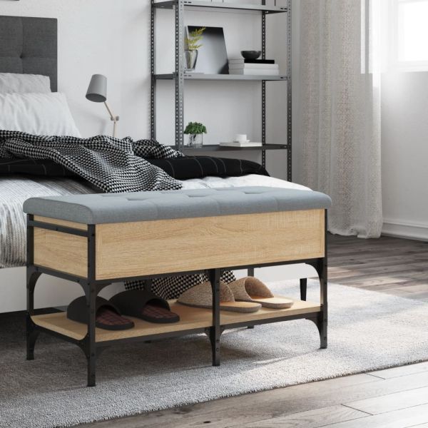 Пейка за обувки, сонома дъб, 82x42x45 см, инженерно дърво