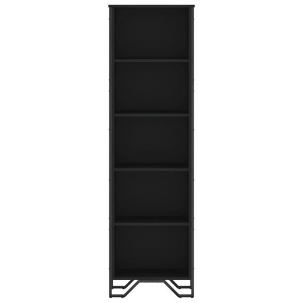 Библиотека, черна, 50x31x169 см, инженерно дърво