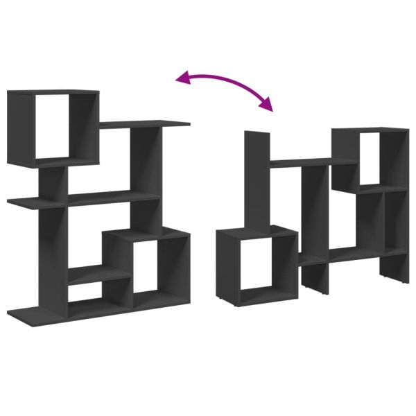 Разделител за стая / библиотека, черен, 92x29x112 см