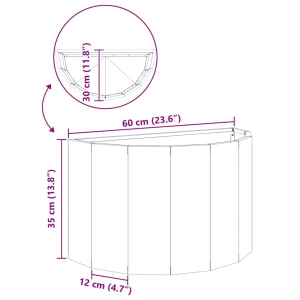 Кашпа Черно 60 x 30 x 35 см Стомана