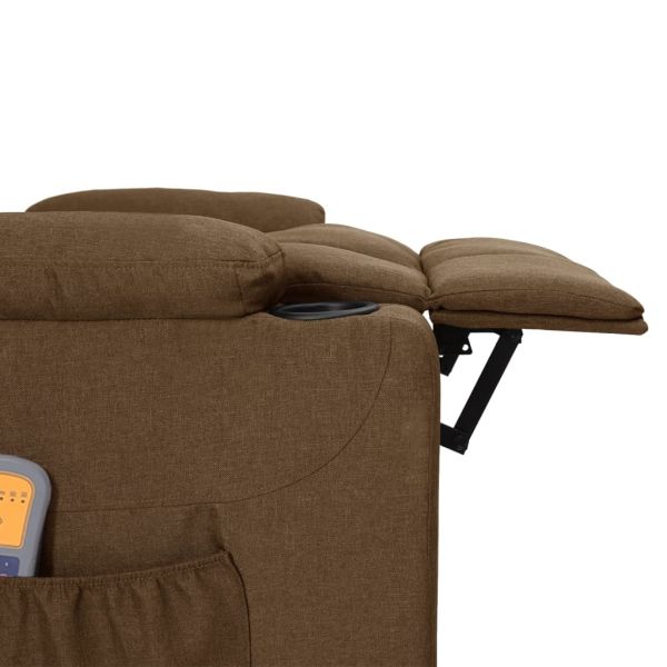 Електрически масажен стол, кафяв, текстил