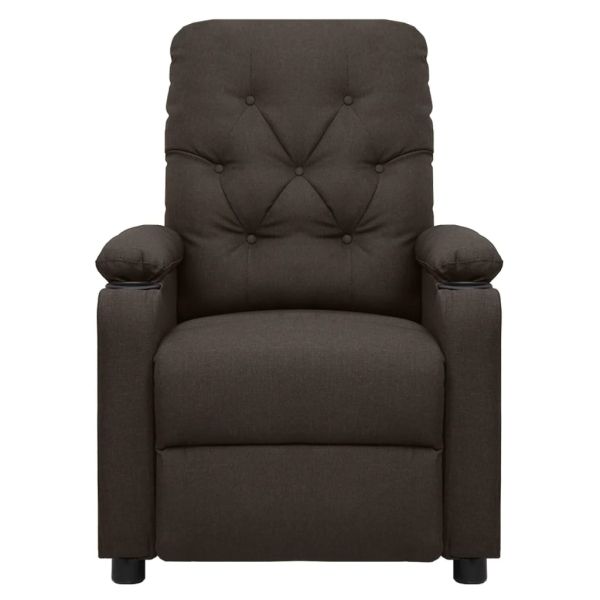 Електрически масажен стол, тъмнокафяв, текстил