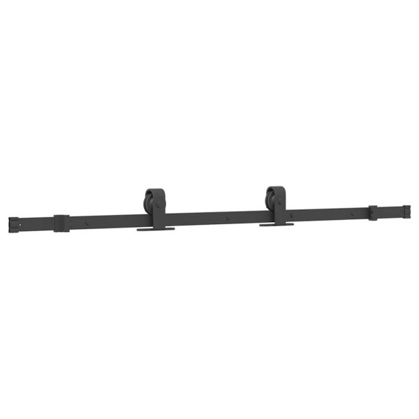 Плъзгаща се врата с комплект обков Черно 76x205 cm