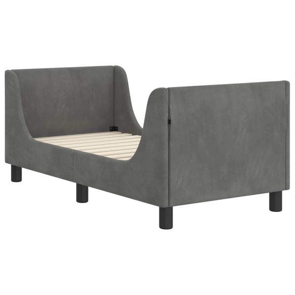 Легло за малко с главна дъска Тъмен сив 70 x 140 cm Кадифе