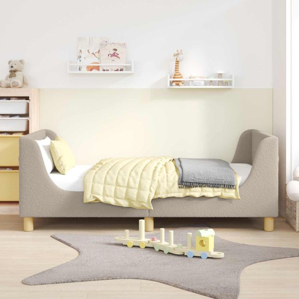 Легло за деца с табла Светлосиво 80 x 160 cm Вълнена тъкан