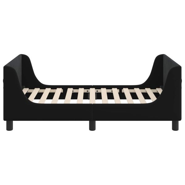 Легло за деца с табла с таблото Черно 80 x 160 cm Кадифе
