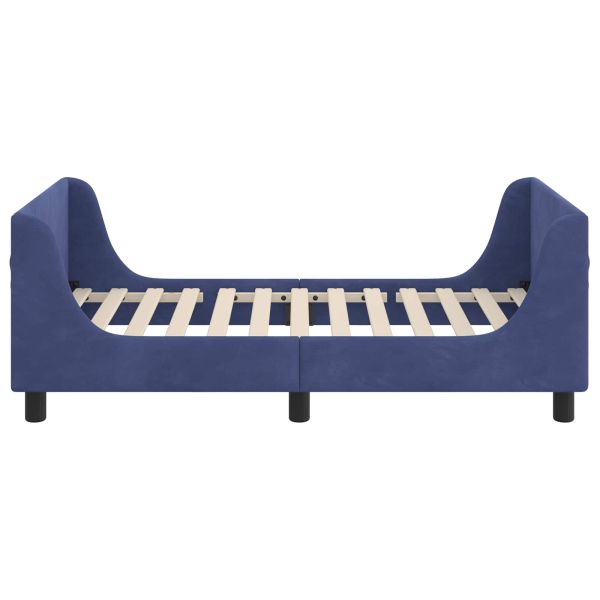 Легло за деца с табла Полицейско синьо 80 x 160 cm Кадифе