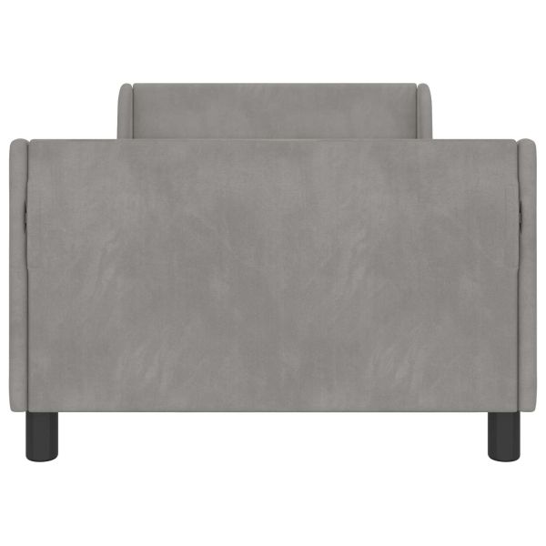 Легло за деца с табла с таблото Светлосиво 80 x 200 cm Кадифе