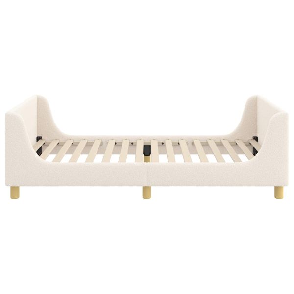 Легло за деца с табла с таблото Крем 90 x 190 cm Вълнена тъкан