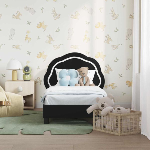 Легло за малко с главна дъска Черно 70 x 140 cm Кадифе