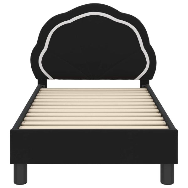 Легло за малко с главна дъска Черно 70 x 140 cm Кадифе