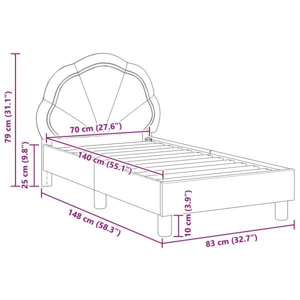 Легло за малко с главна дъска Полицейско синьо 70 x 140 cm