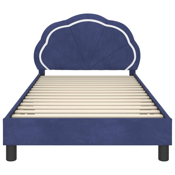 Легло за деца с табла Полицейско синьо 80 x 200 cm Кадифе