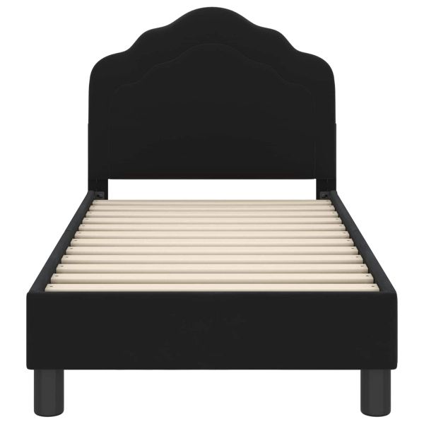 Легло за малко с главна дъска Черно 70 x 140 cm Кадифе