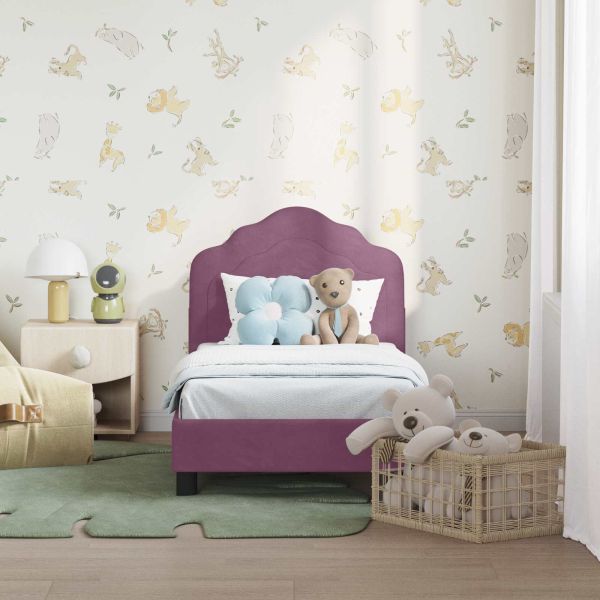 Легло за малко с главна дъска Лилаво 70 x 140 cm Кадифе