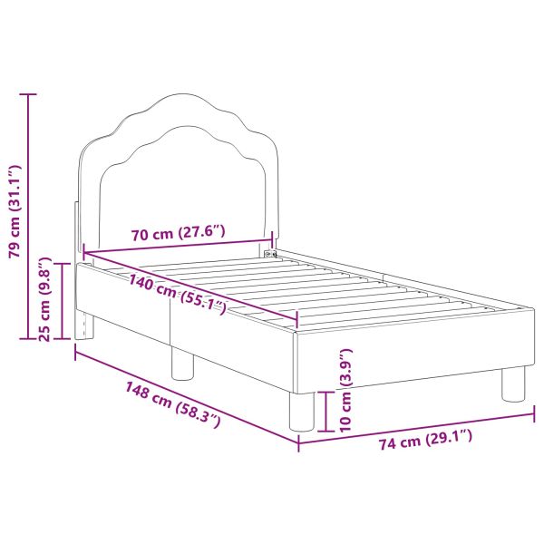 Легло за малко с главна дъска Полицейско синьо 70 x 140 cm