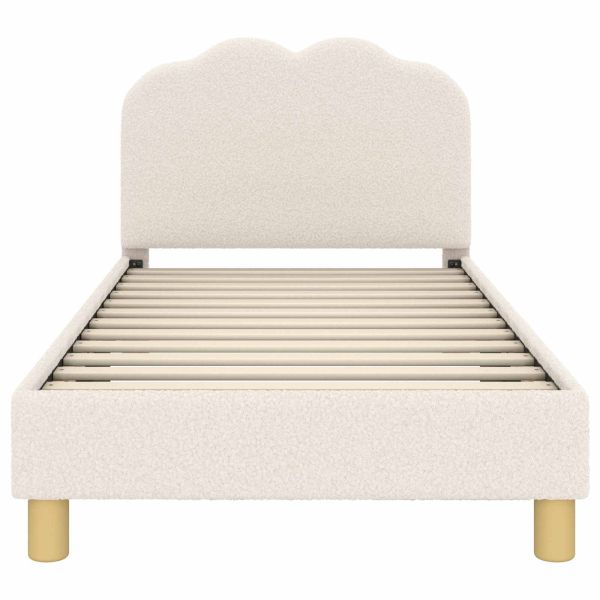 Легло за деца с табла с таблото Крем 80 x 160 cm Вълнена тъкан