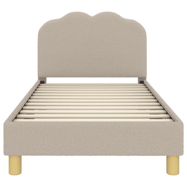 Легло за деца с табла Светлосиво 80 x 160 cm Вълнена тъкан