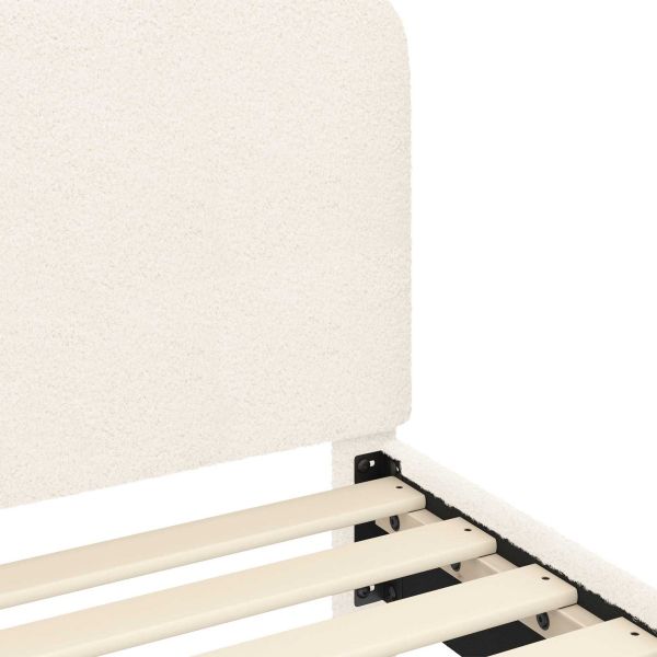 Легло за деца с табла с таблото Крем 90 x 190 cm Вълнена тъкан