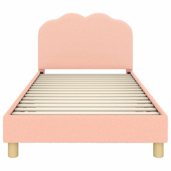 Легло за деца с табла Розово 90 x 190 cm Вълнена тъкан