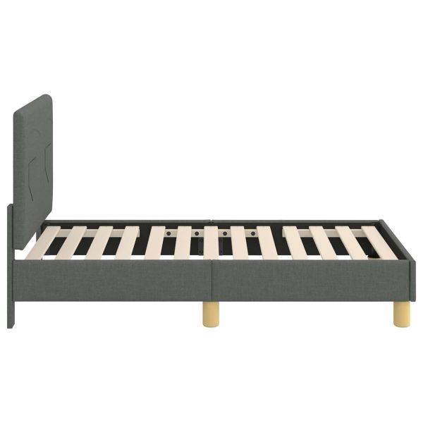 Легло за малко с главна дъска Тъмен сив 70 x 140 cm текстил