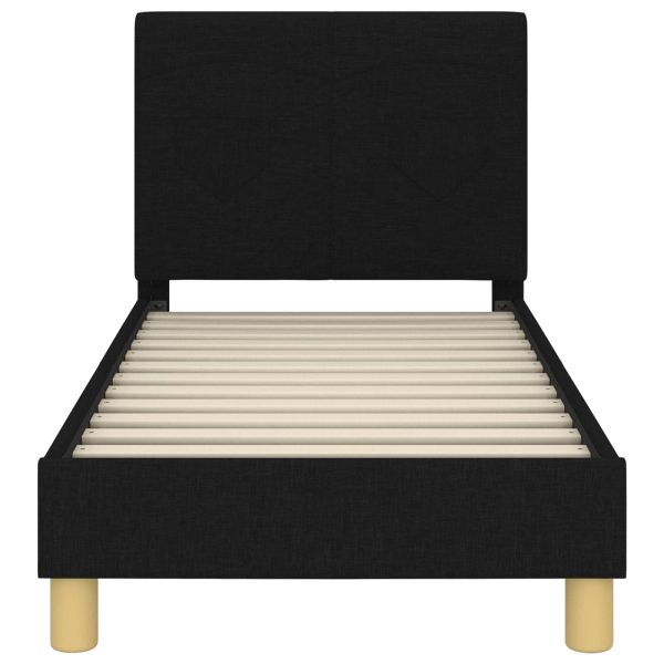 Легло за малко с главна дъска Черно 70 x 140 cm текстил