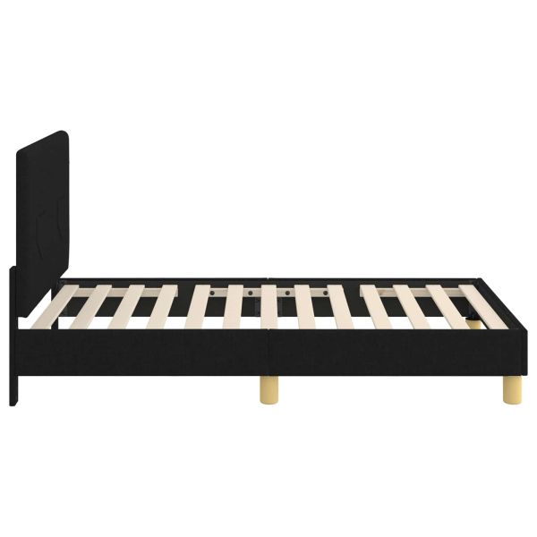 Легло за деца с табла с таблото Черно 80 x 160 cm текстил