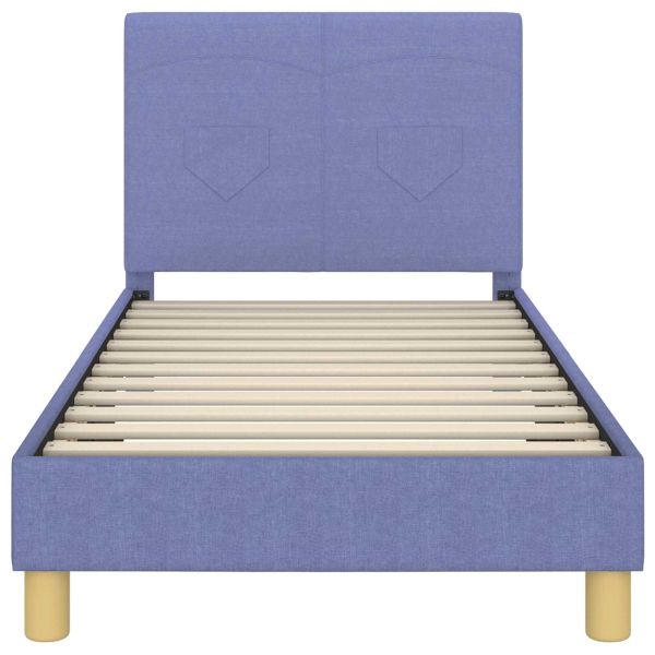 Легло за деца с табла с таблото Дънково син 80 x 160 cm текстил