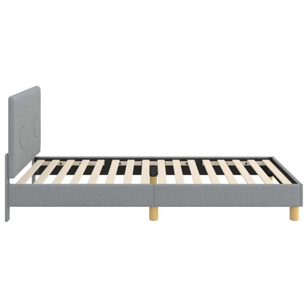 Легло за деца с табла с таблото Светлосиво 90 x 200 cm текстил