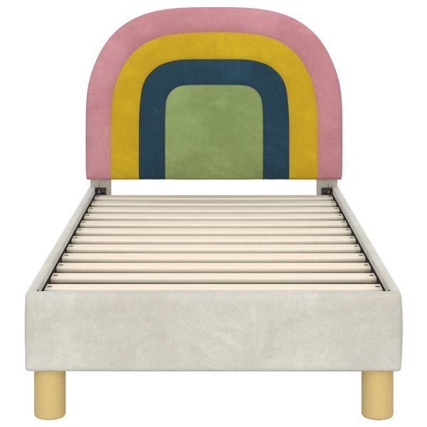 Легло за малко с главна дъска с таблото Крем 70 x 140 cm Кадифе