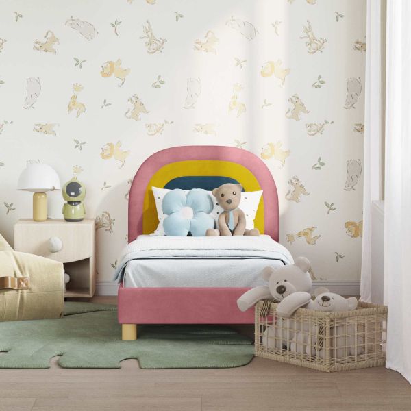 Легло за малко с главна дъска Розово 70 x 140 cm Кадифе