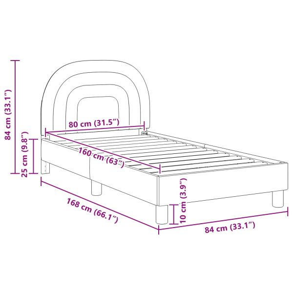 Легло за деца с табла с таблото Крем 80 x 160 cm Кадифе