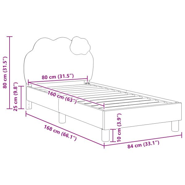 Легло за деца с табла с таблото Розово 80 x 160 cm PU