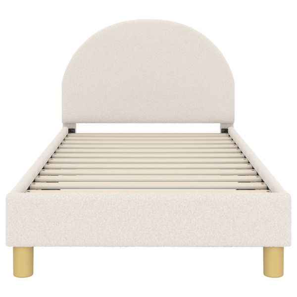 Легло за деца с табла с таблото Крем 80 x 160 cm Вълнена тъкан