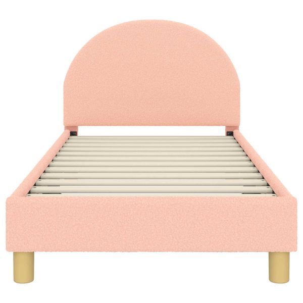 Легло за деца с табла Розово 80 x 160 cm Вълнена тъкан