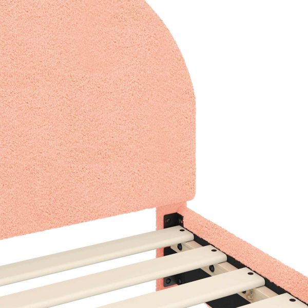 Легло за деца с табла Розово 80 x 160 cm Вълнена тъкан