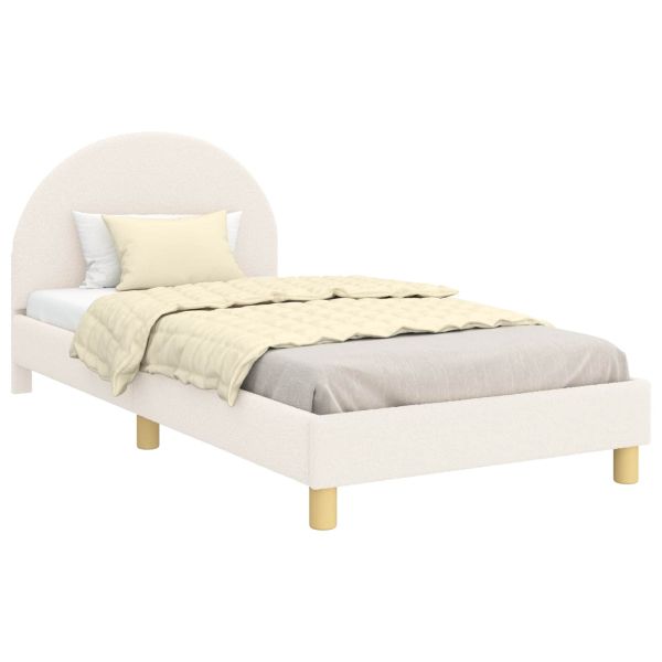 Легло за деца с табла с таблото Крем 80 x 200 cm Вълнена тъкан