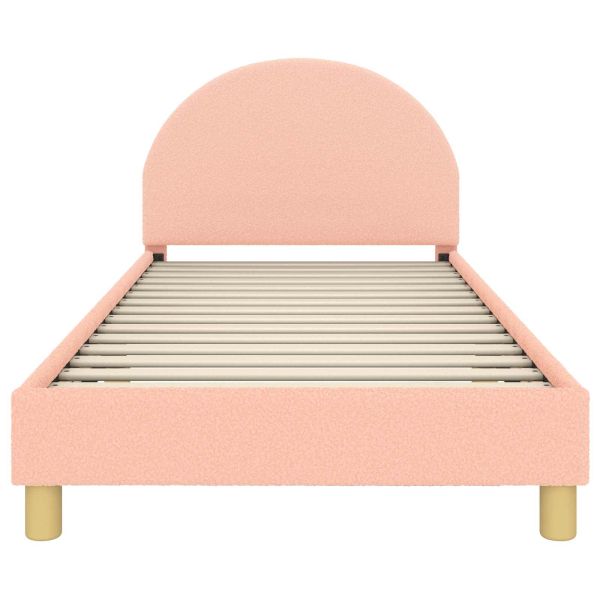 Легло за деца с табла Розово 80 x 200 cm Вълнена тъкан