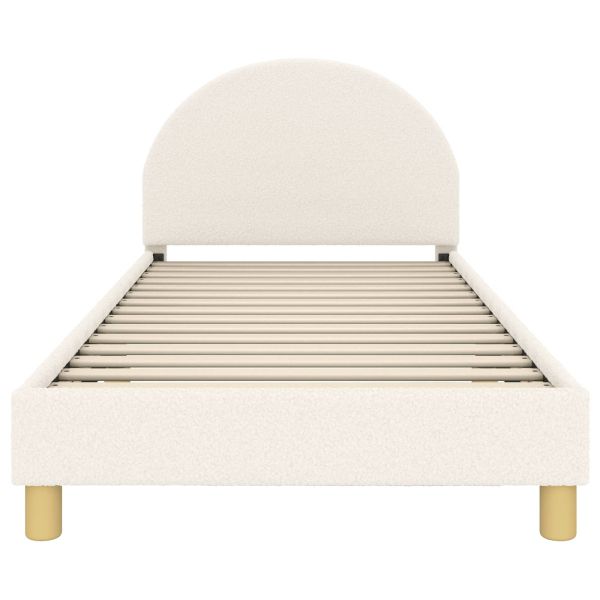 Легло за деца с табла с таблото Крем 90 x 200 cm Вълнена тъкан