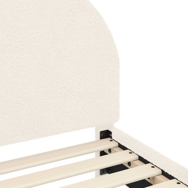 Легло за деца с табла с таблото Крем 90 x 200 cm Вълнена тъкан