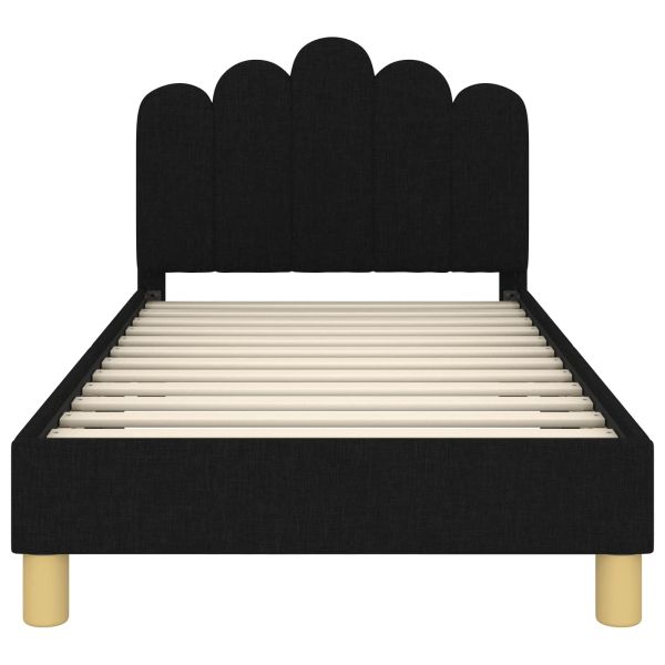 Легло за малко с главна дъска Черно 80 x 160 cm текстил