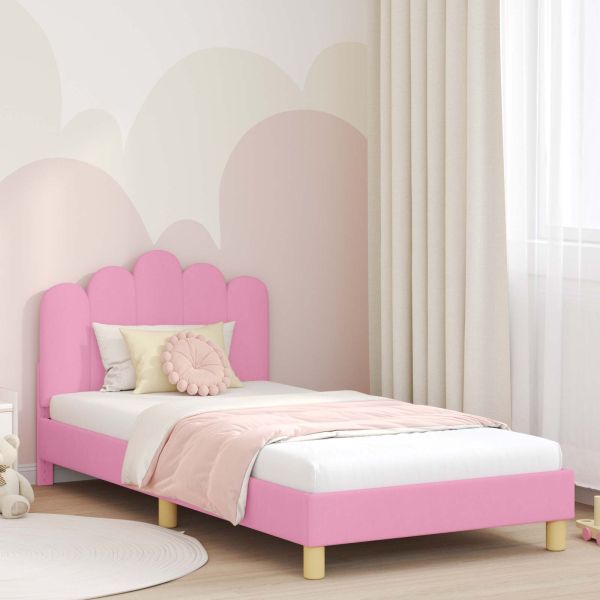 Легло за малко с главна дъска Розово 90 x 200 cm текстил
