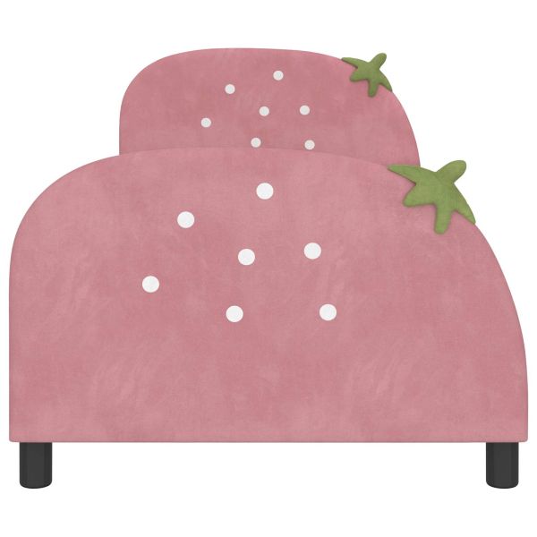 Легло за деца с табла с таблото Розово 80 x 200 cm Кадифе